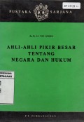 Ahli-ahli Pikir Besar Tentang Negara Dan Hukum