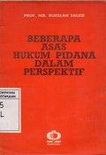 Beberapa Asas Hukum Pidana Dalam Perspektif