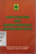 Analisis Dan Evaluasi Hukum Tentang Perasuransian (Asuransi syariah) Undang-Undang Nomor 2 Tahun 1992