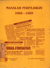 Masalah Perpajakan 1988-1989