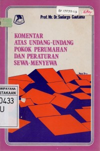 Komentar atas Undang-undang Pokok Perumahan Dan Peraturan Sewa-Menyewa