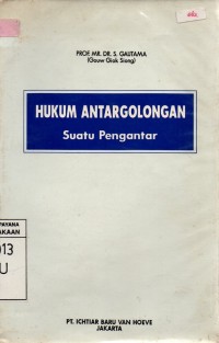 Hukum AntarGolongan: Suatu Pengantar