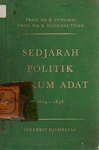 Sedjarah Politik Hukum Adat