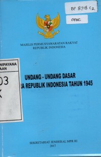 Undang-undang Dasar Negara Republik Indonesia Tahun 1945