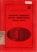 Beberapa Pemikiran Kearah Pembaharuan Hukum Tanah