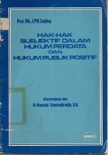 Hak-Hak Subjektif Dalam Hukum perdata Dan Hukum Publik Positif