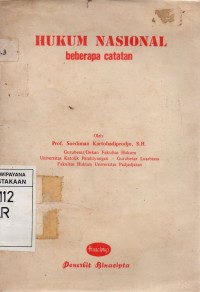 Hukum Nasional: Beberapa Catatan