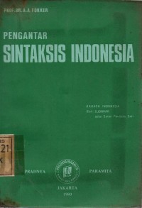 Pengantar Sintaksis Indonesia