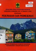 Analisis Dan Evaluasi Hukum Undang-Undang No. 4 Tahun 1992 Tentang Perumahan Dan Pemukiman