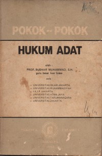 Pokok-Pokok Hukum Adat