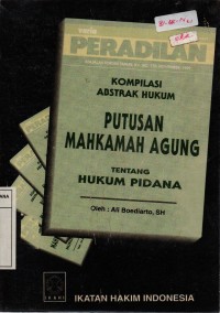 Kompilasi Abstrak Hukum Putusan Mahkamah Agung tentang Hukum Pidana