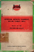 Seminar Hukum Nasional Ke-III Tahun 1974