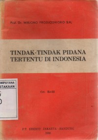 Tindak-Tindak Pidana Tertentu Di Indonesia