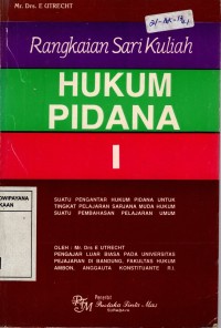 Image of HUKUM PIDANA I : rangkaian sari kuliah