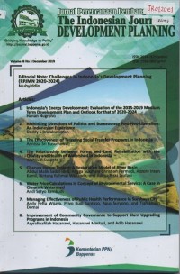 Image of The Indonesian Journal of Development Planning, Volume III No.3 Desember 2019