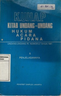 Image of KITAB UNDANG- UNDANG HUKUM ACARA PIDANA