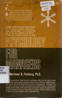 Image of Effective Psychology for Managers