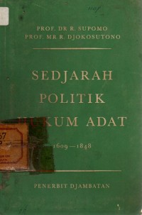 Image of Sedjarah Politik Hukum Adat