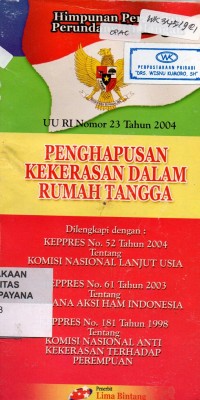 Image of UU Nomor 23 Tahun 2004 Penghapusan Kekerasan Dalam Rumah Tangga