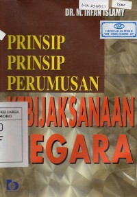 Image of Prinsip-prinsip Perumusan Kebijaksanaan Negara