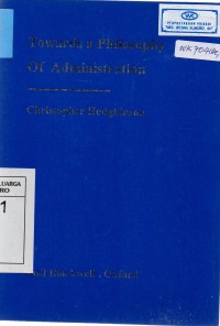 Image of Toward a Philosopy Of Administration