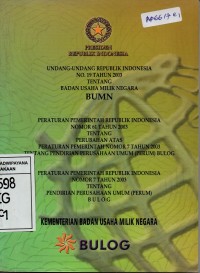 Image of Undang-Undang Republik indonesia Nomor 19 Tahun 2003 Tentang Badan Urusan Milik Negara