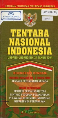 Image of Undang-Undang Tentara Nasional Indonesia