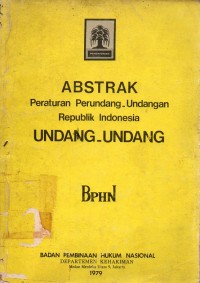 Image of Abstrak : Peraturan Perundang-Undangan Republik Indonesia