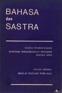 Image of Bahasa dan Sastra
