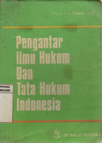 Image of Pengantar Ilmu Hukum dan Tata Hukum Indonesia