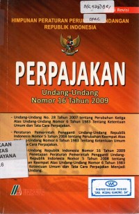 Image of Himpunan Peraturan Dan Perundang-Undangan Republik Indonesia Tentang Ketentuan Umum Dan Tata Cara Perpajakan
