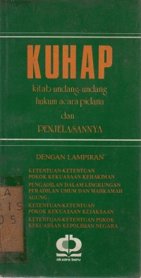 Image of Kitab Undang-Undang Hukum Acara Pidana Dan Pelaksanaannya