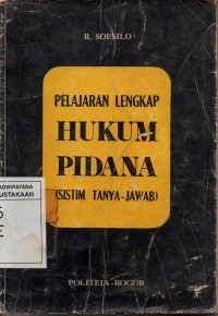 Image of Pelajaran Lengkap: Hukum Pidana (Sistim tanya-jawab)