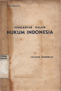 Image of Pengantar Dalam Hukum Indonesia