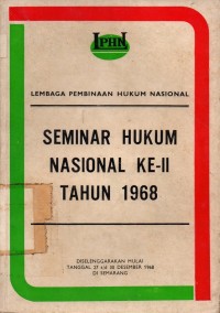 Image of Seminar Hukum Nasional Ke-II Tahun 1968