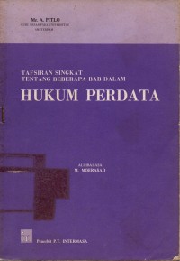 Image of Tafsiran Singkat Tentang Beberapa Bab Dalam: Hukum Perdata